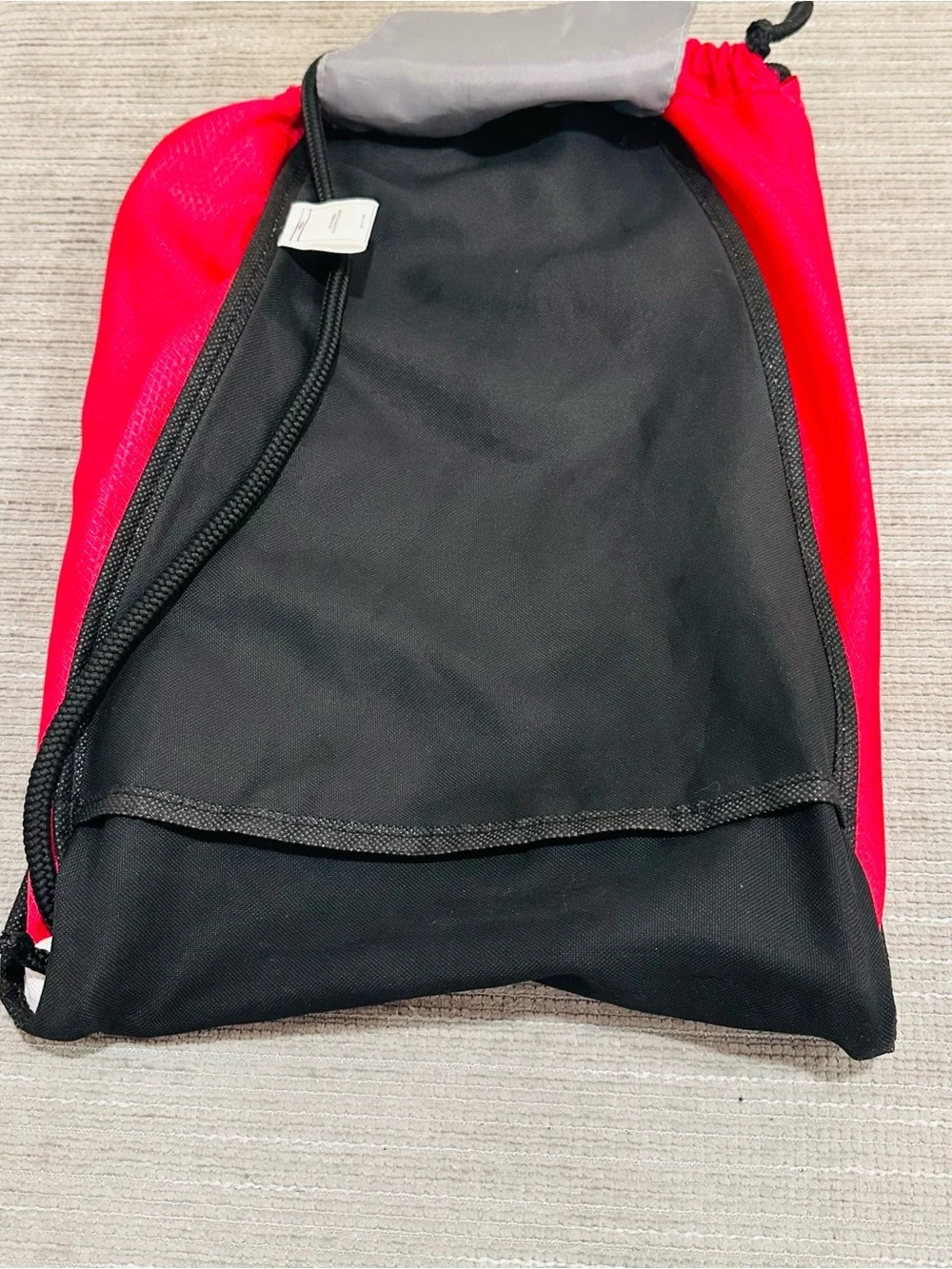 Adidas‎ Drawstring Sack 15x12 Red Black White Backpack Bag Pull String